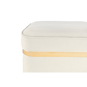 Zengo Gold Twin Line Puf, Kare Beyaz