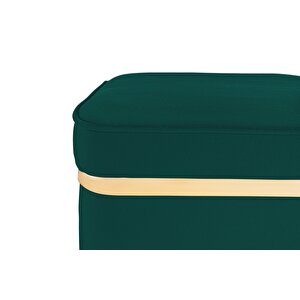 Zengo Gold Twin Line Puf, Kare Yeşil