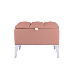 Vetra Mini Silver Royal Sandıklı Dekoratif Puf Pudra