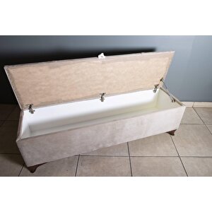 Vetra V2 Sandıklı Bench Puf, Ceviz Krem