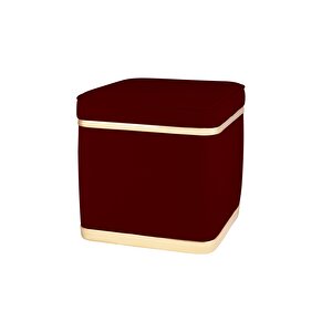 Zengo Gold Twin Line Puf, Kare Bordo