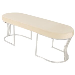 Viego Silver Smooth Bench Puf Krem