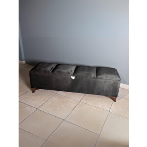 Vetra V2 Sandıklı Bench Puf, Ceviz Antrasit