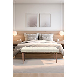 Gazzini Classic Retro Bench Puf Beyaz