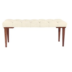 Gazzini Classic Retro Bench Puf Beyaz