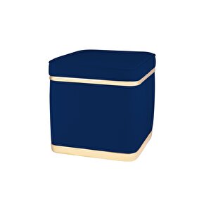 Zengo Gold Twin Line Puf, Kare Mavi