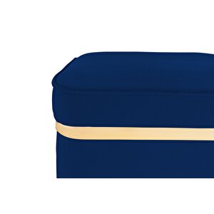 Zengo Gold Twin Line Puf, Kare Mavi