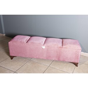 Vetra V2 Sandıklı Bench Puf, Ceviz Pembe