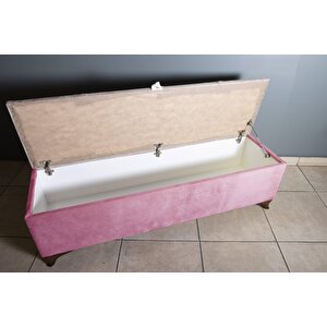 Vetra V2 Sandıklı Bench Puf, Ceviz Pembe