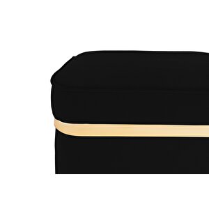 Zengo Gold Twin Line Puf, Kare Siyah