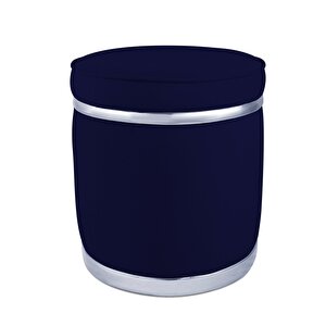 Zerafet Silver Luxery Puf Mavi