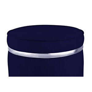 Zerafet Silver Luxery Puf Mavi