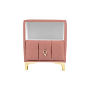 Singular Gold Komodin, Raflı Pudra Pembe