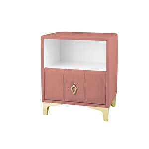 Singular Gold Komodin, Raflı Pudra Pembe