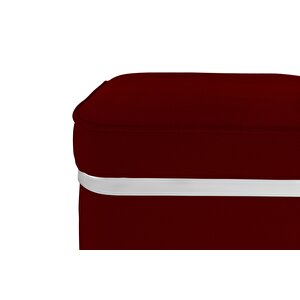 Zengo Silver Twin Line Puf, Kare Bordo