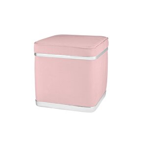 Zengo Silver Twin Line Puf, Kare Pembe