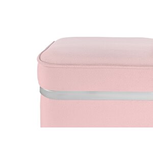 Zengo Silver Twin Line Puf, Kare Pembe