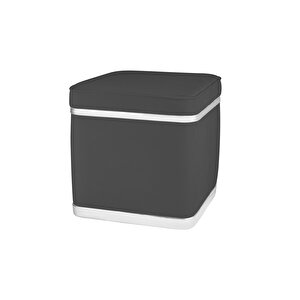Zengo Silver Twin Line Puf, Kare Antrasit