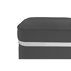 Zengo Silver Twin Line Puf, Kare Antrasit