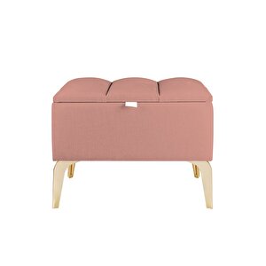 Vetra Mini Gold Royal Sandıklı Dekoratif Puf Pudra