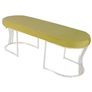 Viego Silver Smooth Bench Puf Hardal