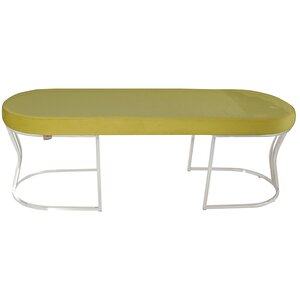 Viego Silver Smooth Bench Puf Hardal