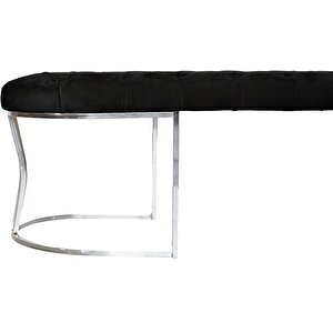 Viego Silver Bench Puf Siyah
