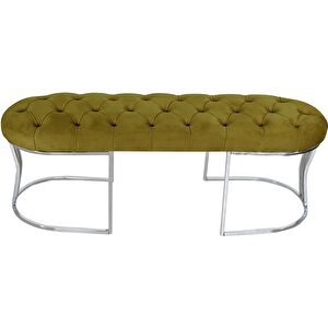 Viego Silver Bench Puf Hardal