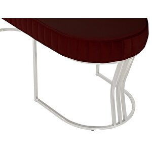 Viego Silver Striped Bench Puf