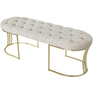 Viego Gold Bench Puf Krem