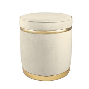 Zerafet Gold Luxery Puf Beyaz