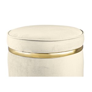 Zerafet Gold Luxery Puf Beyaz