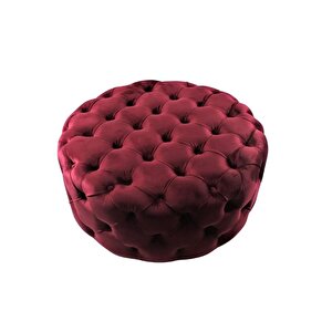 Gazzini Classic Orta Puf, Yuvarlak Bordo