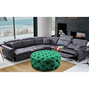 Gazzini Classic Orta Puf, Yuvarlak Yeşil