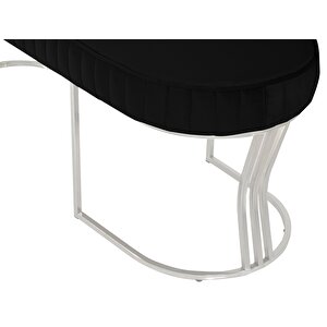 Viego Silver Striped Bench Puf