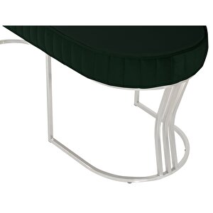 Viego Silver Striped Bench Puf