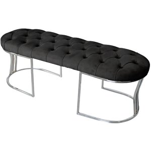 Viego Silver Bench Puf Antrasit