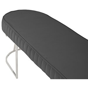 Viego Silver Striped Bench Puf