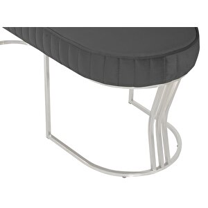Viego Silver Striped Bench Puf