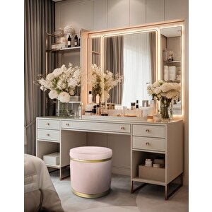 Zerafet Gold Luxery Puf Pembe