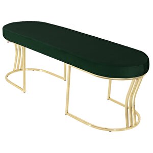 Viego Gold Smooth Bench Puf Yeşil