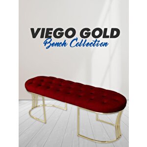 Viego Gold Bench Puf Bordo