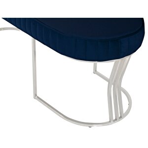 Viego Silver Striped Bench Puf