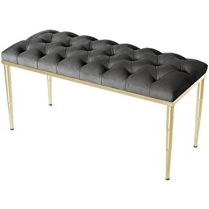 Bella Gold Bench Puf Antrasit