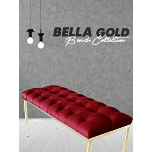 Bella Gold Bench Puf Bordo