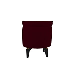 Rio Retro Ayaklı Sandıklı Silindir Dekoratif Puf Bordo