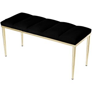 Vesta Gold Bench Puf Siyah