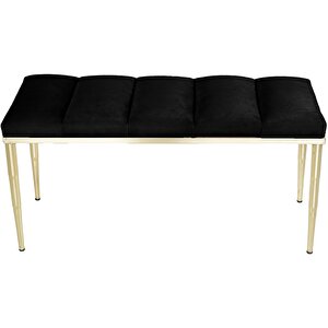 Vesta Gold Bench Puf Siyah