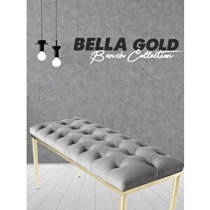 Bella Gold Bench Puf Gri