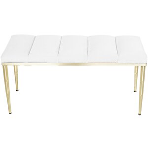 Vesta Gold Bench Puf Beyaz